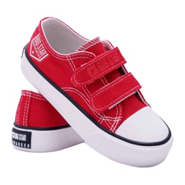 Børnesneakers Big Star With Velcro Red FF374063 hvid rød