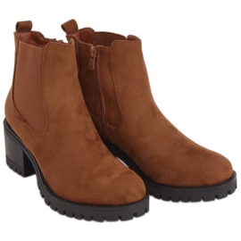 Chelsea støvler høje hæle camel 4935 Camel brun