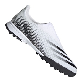 Adidas X Ghosted.3 Ll Tf Jr EG8150 fodboldstøvler grå / sølv, hvid, grå / sølv hvid