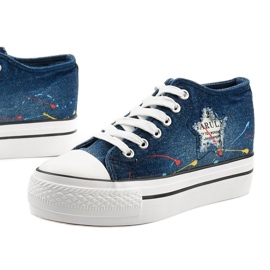 Marineblå sneakers med snørebånd Mirarenna