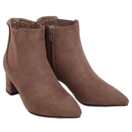 Støvler med lav hæl mørk beige W27012 Khaki