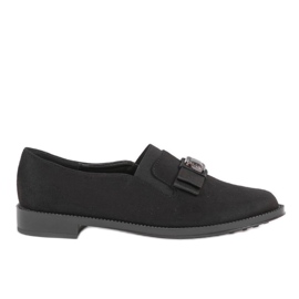 Sorte slip-on sko med et bånd 236-1