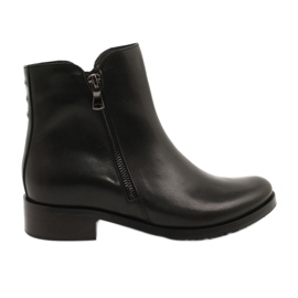 Arka Women's Leather Black Boots til en lynlås 2881 sort