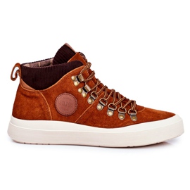 Mænds læder sneakers Big Star Camel GG174332 brun flerfarvet