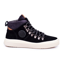 Herresneakers Læder Big Star Sort GG174330