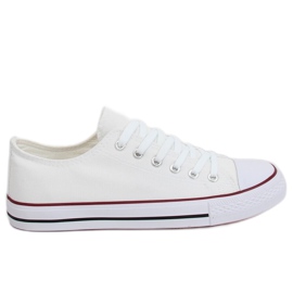 Hvide klassiske damesneakers JD05P HVID / RØD