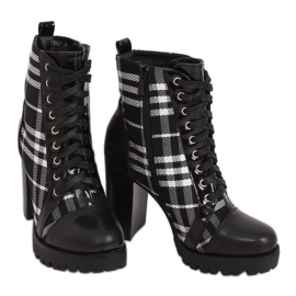 Sorte høje hæle ternet sort NS080P Sort