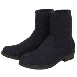 Støvler med en sweater øvre E2100 Navy marine blå