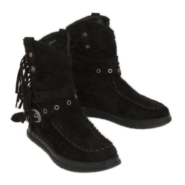 Sort Boho stil støvler ST-17P Sort