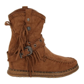 Støvler i stil med boho kamel ST-17P Camel brun