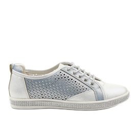 PA1 Hvide åbent øko-læder sneakers A18-6252