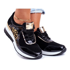 Vinceza Kvinders sportssko Sneakers sort læder 21-7778