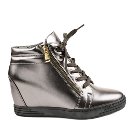 Grå sneakers med guld Aqiava lynlås