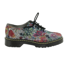 Kvinders Brogues Oxfords læderblomster Maciejka 04087-43 flerfarvet