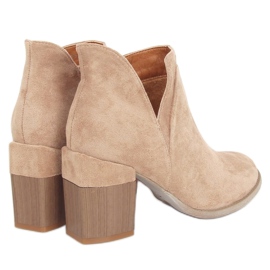 Støvler med snit på høje hæle beige A5703 Khaki kaki