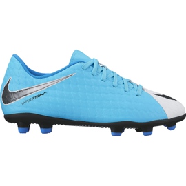 Nike Hypervenom Phade Iii Fg Jr 852580 104 fodboldstøvler blå blå