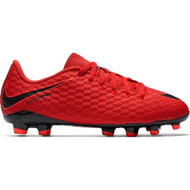 Nike Hypervenom X Phelon Iii Fg Jr 852595 616 fodboldstøvler rød