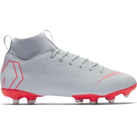 Nike Mercurial Superfly 6 Academy Mg Jr AH7337 060 fodboldsko grå sølv