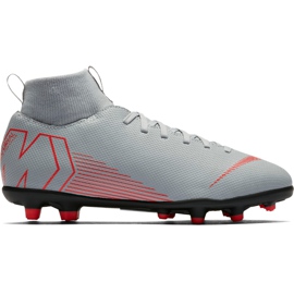 Nike Mercurial Superfly 6 Club Mg Jr AH7339 060 fodboldsko hvid grå