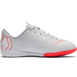 Nike Mercurial Vapor X 12 Academy Ic Jr AJ3101 060 fodboldsko hvid grå