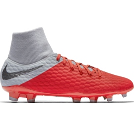 Nike Hypervenom 3 Academy Df Fg AQ9217 600 fodboldsko flerfarvet sølv