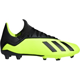 Adidas X 18.3 Fg Jr DB2418 fodboldstøvler flerfarvet grøn