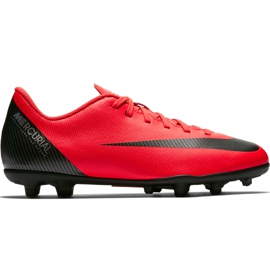 Nike Mercurial Vapor 12 Club Gs CR7 FG / MG Jr AJ3095 600 fodboldsko flerfarvet rød