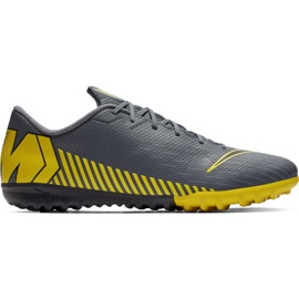 Nike Mercurial Vapor X 12 Academy Tf AH7384 070 fodboldsko sort grå