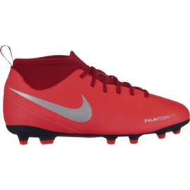 Nike Phantom Vsn Club Df Fg Mg Jr AO3288 600 fodboldsko flerfarvet rød