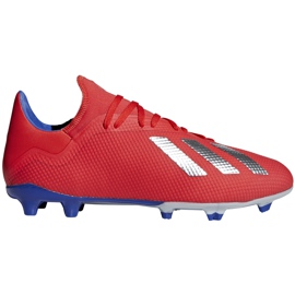 Adidas X 18.3 Fg fodboldsko rød BB9367 flerfarvet
