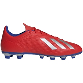 Adidas X 18.4 Fg fodboldsko rød BB9376 flerfarvet