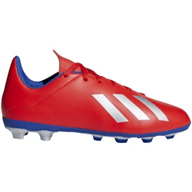 Adidas X 18.4 FxG Jr røde fodboldsko BB9379 flerfarvet