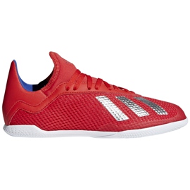 Adidas X 18.3 In Jr. fodboldsko rød BB9396 flerfarvet