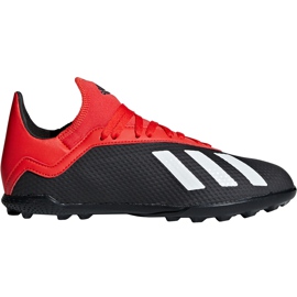 Adidas X 18.3 Tf Jr BB9402 fodboldstøvler sort sort