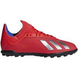 Adidas X 18.3 Tf Jr røde fodboldsko BB9403 flerfarvet