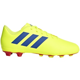 Fodboldstøvler adidas Nemeziz 18.4 FxG Jr gul blå CM8509 flerfarvet