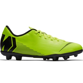 Nike Mercurial Vapor 12 Club Mg Jr AH7350 701 fodboldsko flerfarvet grøn