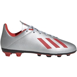 Fodboldstøvler adidas X 19.4 FxG Jr sølv F35362 flerfarvet