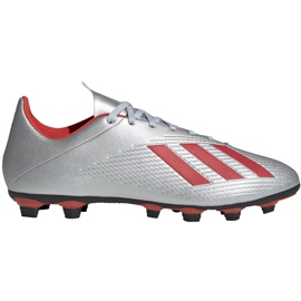 Fodboldstøvler adidas X 19.4 FxG sølv F35379 flerfarvet