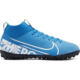 Nike Mercurial Superfly 7 Academy Tf Junior AT8143 414 fodboldsko flerfarvet blå
