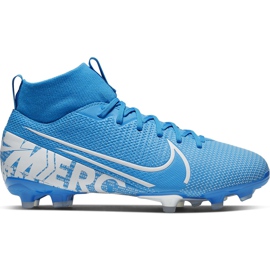 Nike Mercurial Superfly 7 Academy FG / MG Junior AT8120 414 fodboldsko blå blå