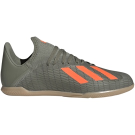 Grøn adidas X 19.3 In Junior fodboldstøvler EF8376 grå grå