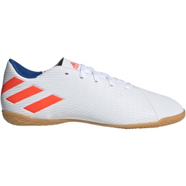 Adidas Nemeziz Messi 19.4 I hvide og røde fodboldsko F34550