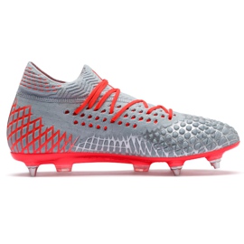 Puma Future 4.1 Netfit MxSG fodboldsko grå-orange 105676 01 rød