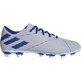 Adidas Nemeziz 19.4 FxG hvide og blå fodboldsko EF1707 flerfarvet