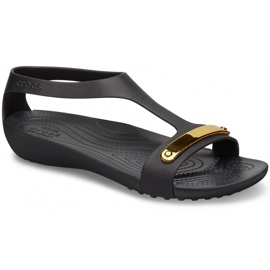Crocs kvindersandaler Serena Metallic Bar Sdl W sort-guld 206421 751