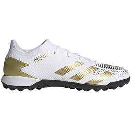 Adidas Predator 20.3 L Tf FW9189 fodboldstøvler hvid, guld, sort hvid