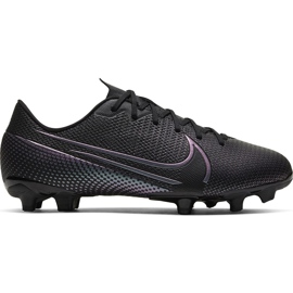 Nike Mercurial Vapor 13 Academy FG / MG Junior AT8123 010 fodboldsko sort / grå / sølv sort
