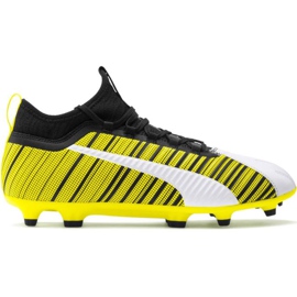 Puma One 5.3 Fg Ag fodboldsko gul-hvid-sort 105604 03