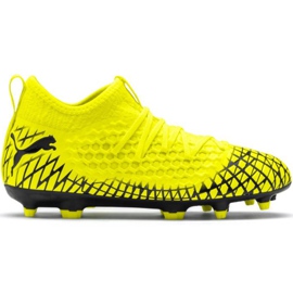 Puma Future 4.3 Netfit Fg Ag Junior fodboldstøvler gul-sort 105693 03 flerfarvet